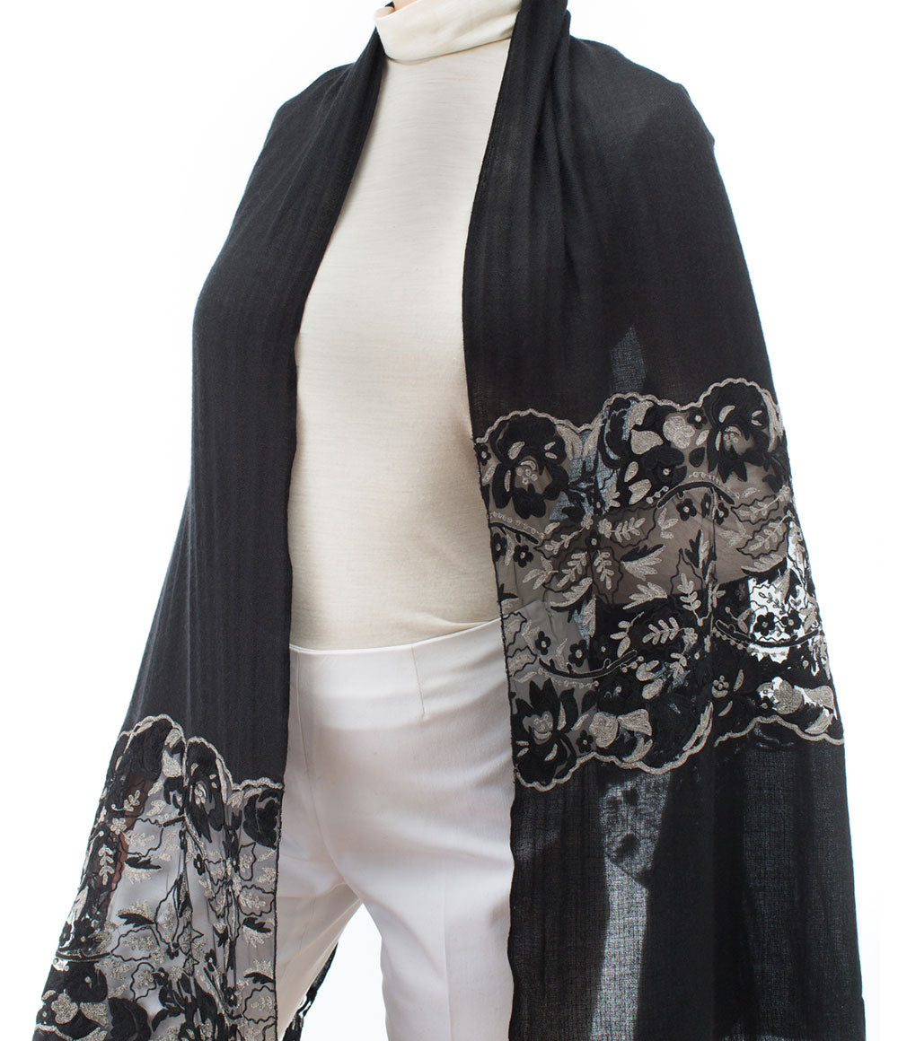 Black Womens shawls - jodirose.com