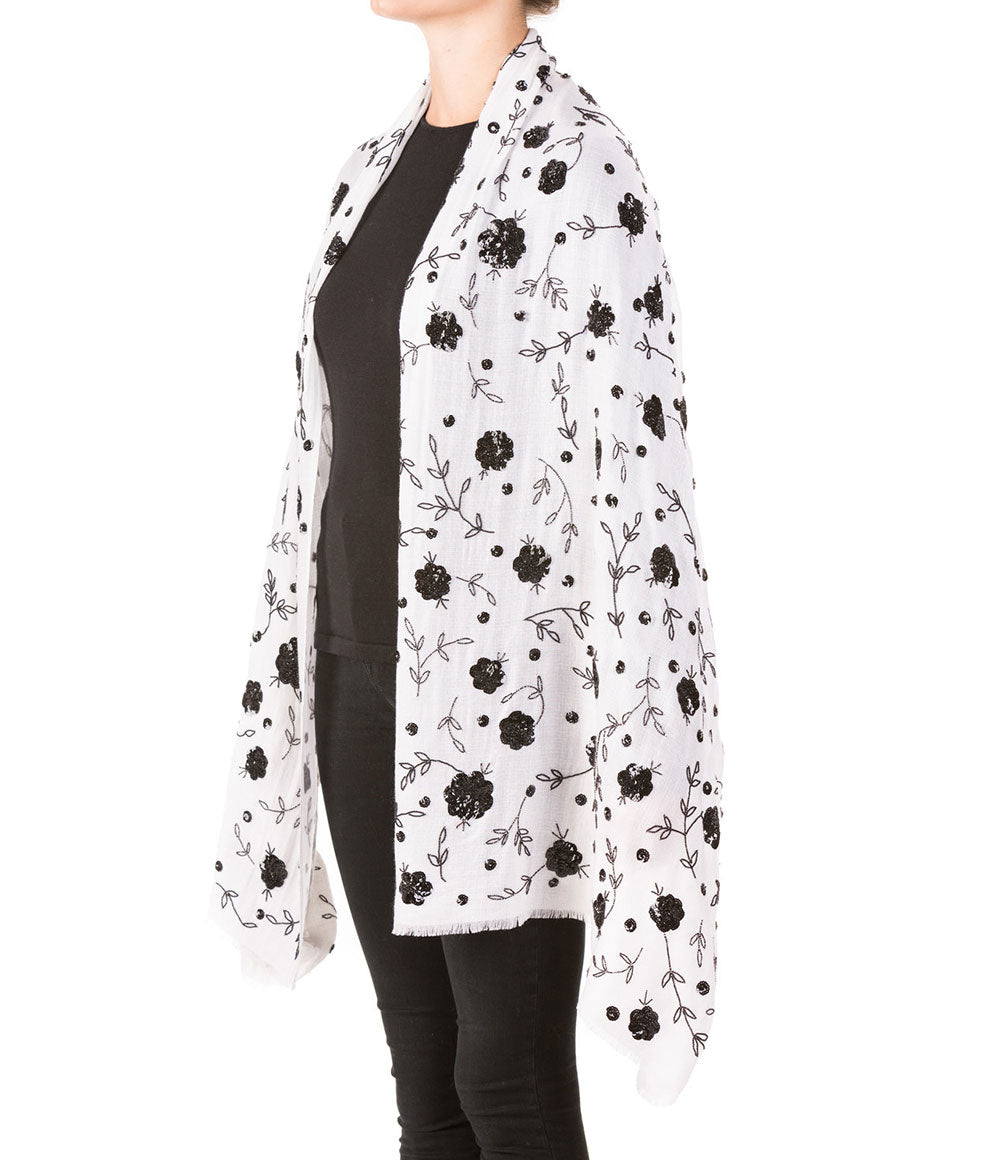 White Womens Shawls - jodirose.com