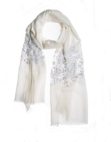 White Womens Shawls - jodirose.com