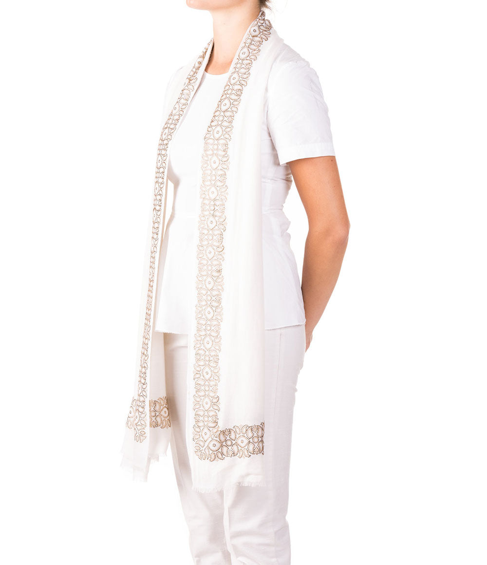 White Womens Shawls - jodirose.com