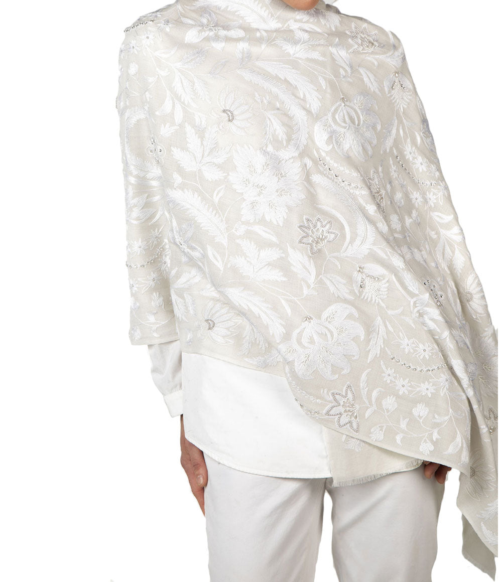 White Womens Shawls - jodirose.com