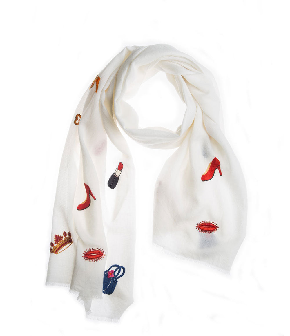 White Womens Shawls - jodirose.com