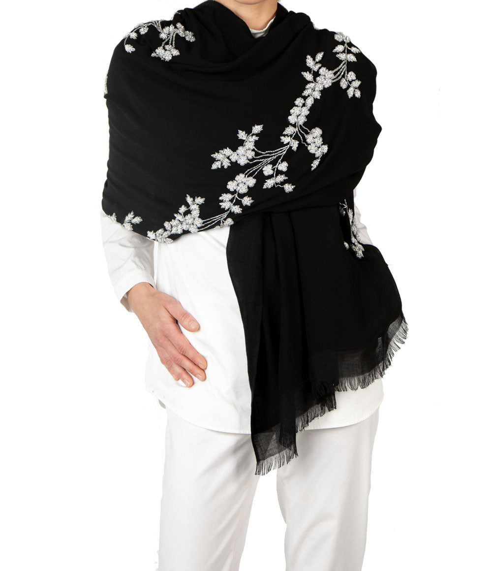 Black Womens shawls - jodirose.com